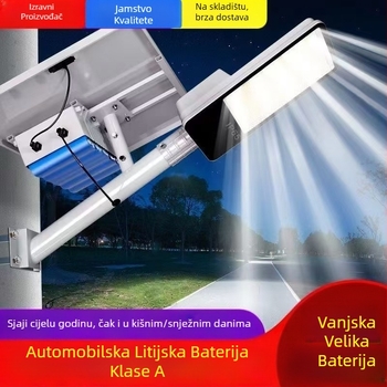 Solarni vanjski ulični svjetiljak s daljinskim upravljačem – LED 15W, IP65, trajanje 16–24h