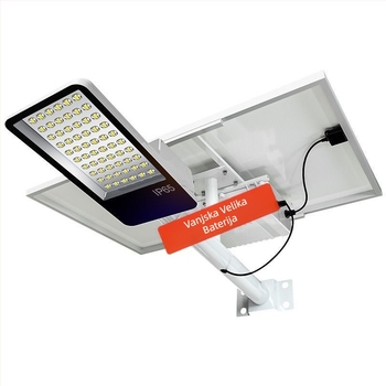 Solarni vanjski ulični svjetiljak s daljinskim upravljačem – LED 15W, IP65, trajanje 16–24h