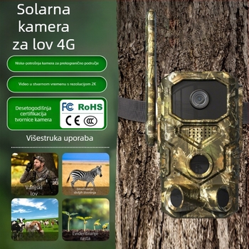 Vodootporna lovačka kamera s 4G noćnim vidom, bezvlažno solarsko napajanje, 4 mm objektiv, IR domet 15 m, radna temperatura -25°C do 60°C