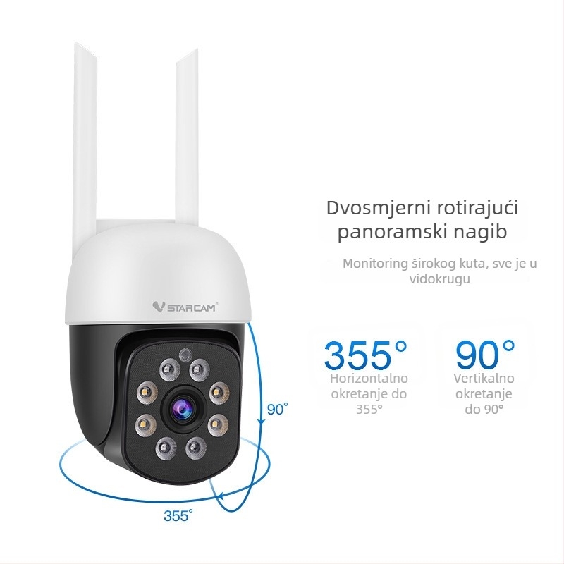 4G vanjska kamera za nadzor s 360° panoramskim prikazom, dvostruki dizajn Dome/Bullet, Ultra HD, 0.01 lux, -10–55°C, napajanje 5V, detekcija pokreta i ljudskih figura