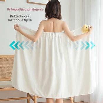 Ženski ljetni ogrtač za kupanje — upijajući, brzo se suši, od koralnog pliša, ručnik za uvijanje, trodjelni set