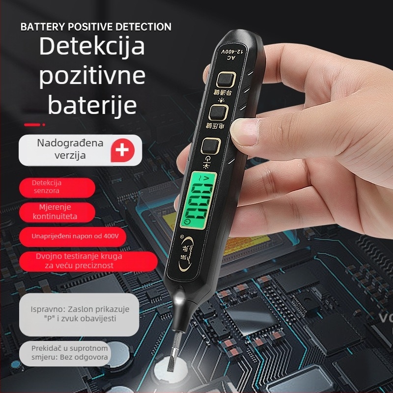 Pen za mjerenje napona s digitalnim prikazom, inteligentna indukcijska detekcija, višenamjensko mjerenje, detekcija prekida vodiča, za elektromontere