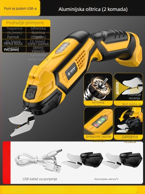 Asja električne škare za odjeću – punjiva litijska baterija, 3,6V, ručno držanje