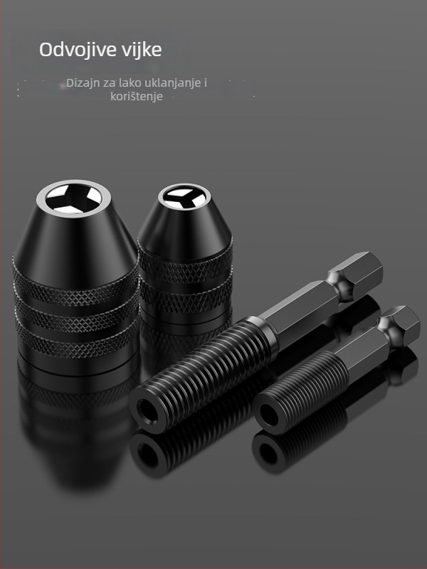 Šesterokutna ručka, mandrina s tri čeljusti, brzi produžni držač za konverziju bušilice, 36V, nehrđajući čelik