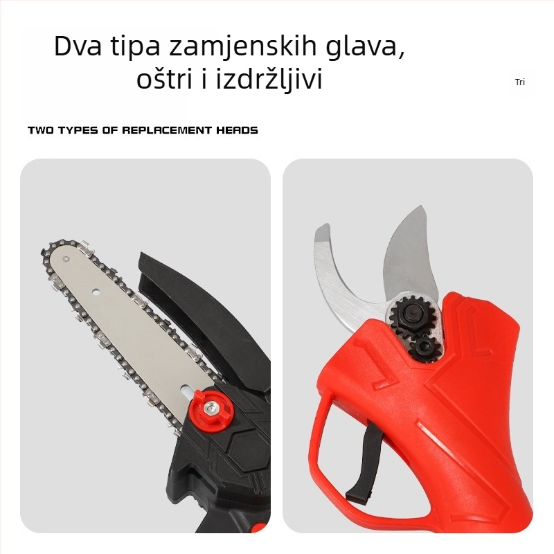 Kajis Električne škare za grane – teleskopske za visok domet, punjiva Li-ion baterija, 21V, za grane; raspon napona: AC jednofazni i DC do 50V