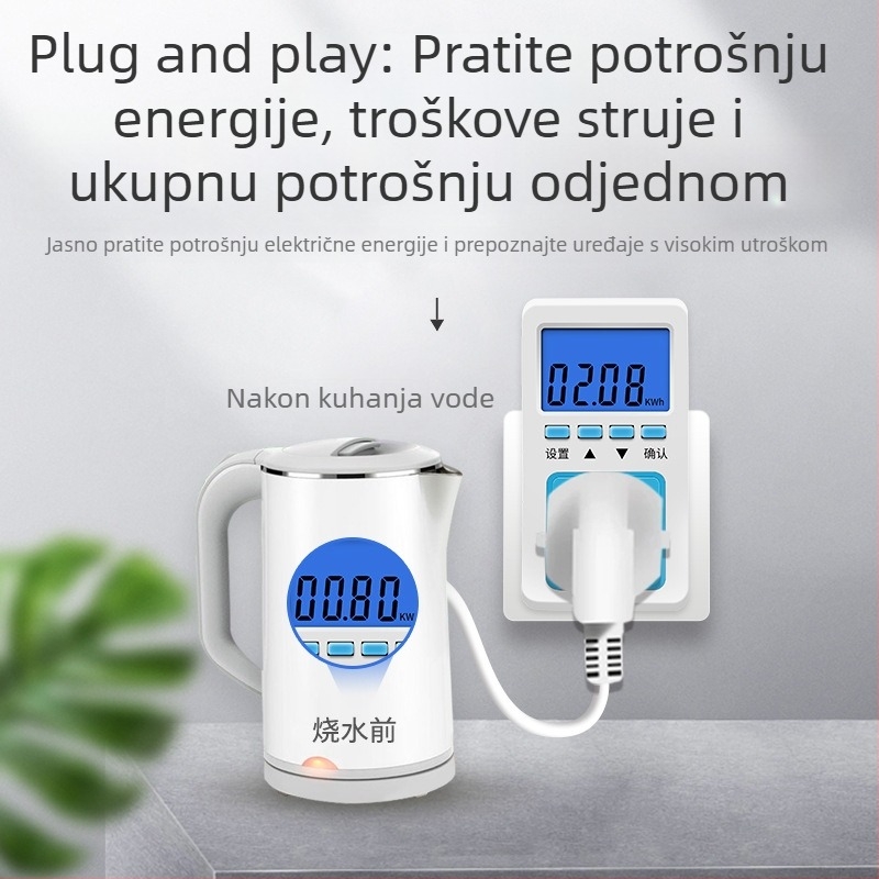Utična mjerač snage s digitalnim zaslonom – Pucai P06S, točnost razine 1