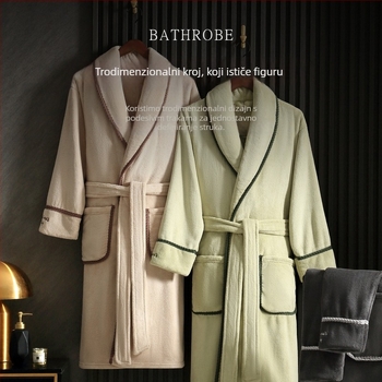 Ogrtač za parove od coral fleecea, unisex, zimski, dugi, 100% poliester