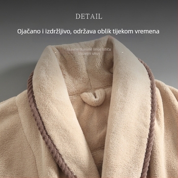 Ogrtač za parove od coral fleecea, unisex, zimski, dugi, 100% poliester