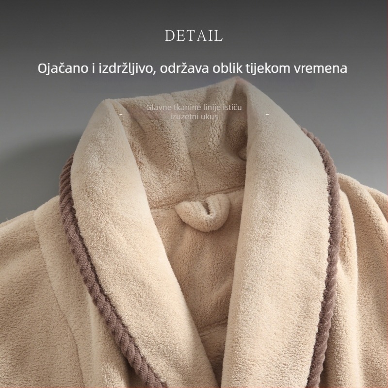 Ogrtač za parove od coral fleecea, unisex, zimski, dugi, 100% poliester