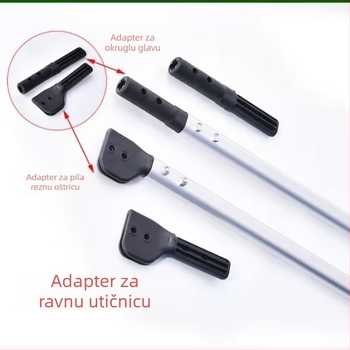 Teleskopna šipka s ovalnim debelim aluminijskim legurama, pila za visoke grane i kliješta za grane, 3–6 odjeljaka