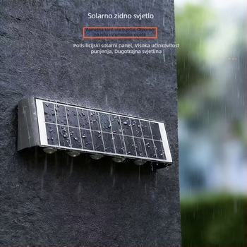 Solarna vanjska zidna svjetiljka IP66, LED izvor, 4W, 3.7V, JM02301
