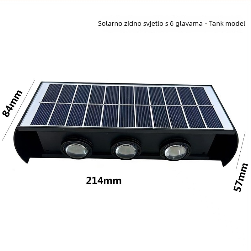 Solarna vanjska zidna svjetiljka IP66, LED izvor, 4W, 3.7V, JM02301