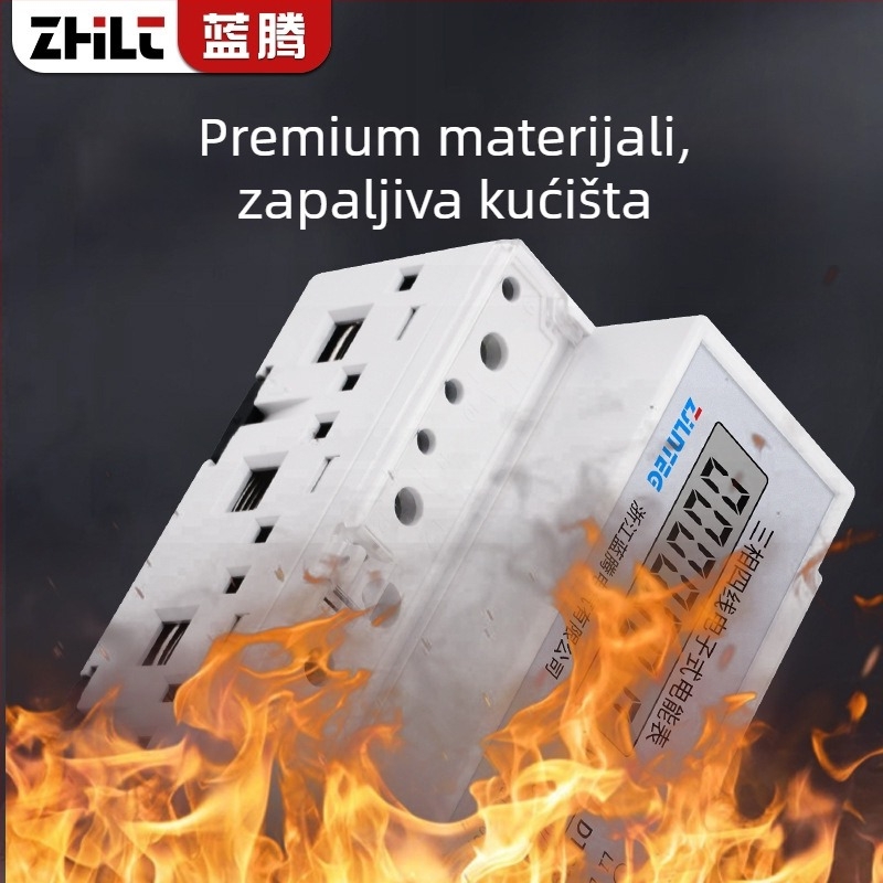 Trofazni četverovodični elektromjer na tračnicu, 7P, 380V, transformator tip mjerača energije
