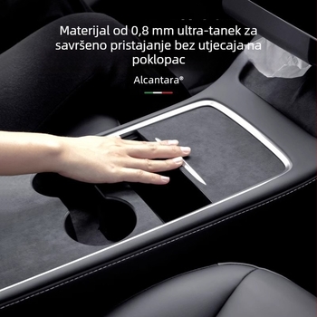 YUKE Zaštitna folija za središnju ploču za Tesla Model 3/Y — filc-karbonski PVC, otporan na visoke/niže temperature, otporan na ogrebotine, otporan na otiske prstiju