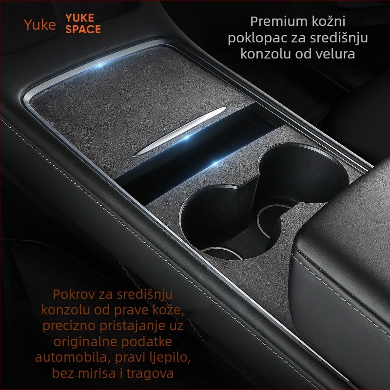 YUKE Zaštitna folija za središnju ploču za Tesla Model 3/Y — filc-karbonski PVC, otporan na visoke/niže temperature, otporan na ogrebotine, otporan na otiske prstiju
