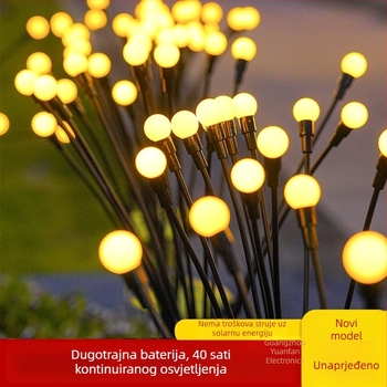 Solarna lampa u obliku krijesnice za vanjski prostor dvorišta, vodootporna zemna svjetiljka IP66, izvor svjetla 1.2W i trajanje rada od 6 do 12 sati