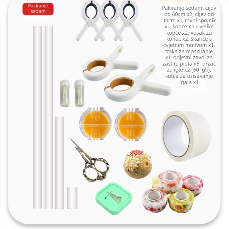 Set za križno šivanje s PVC cijevi, 9CT, nordijski stil, uključuje klips
