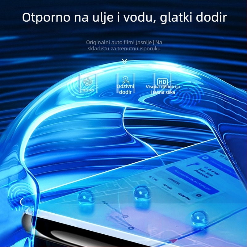 Staklena zaštitna maska za navigacijski zaslon automobila, univerzalna kompatibilnost, jednopolna izrada, protiv otisaka prstiju, marka Qiu Yiming