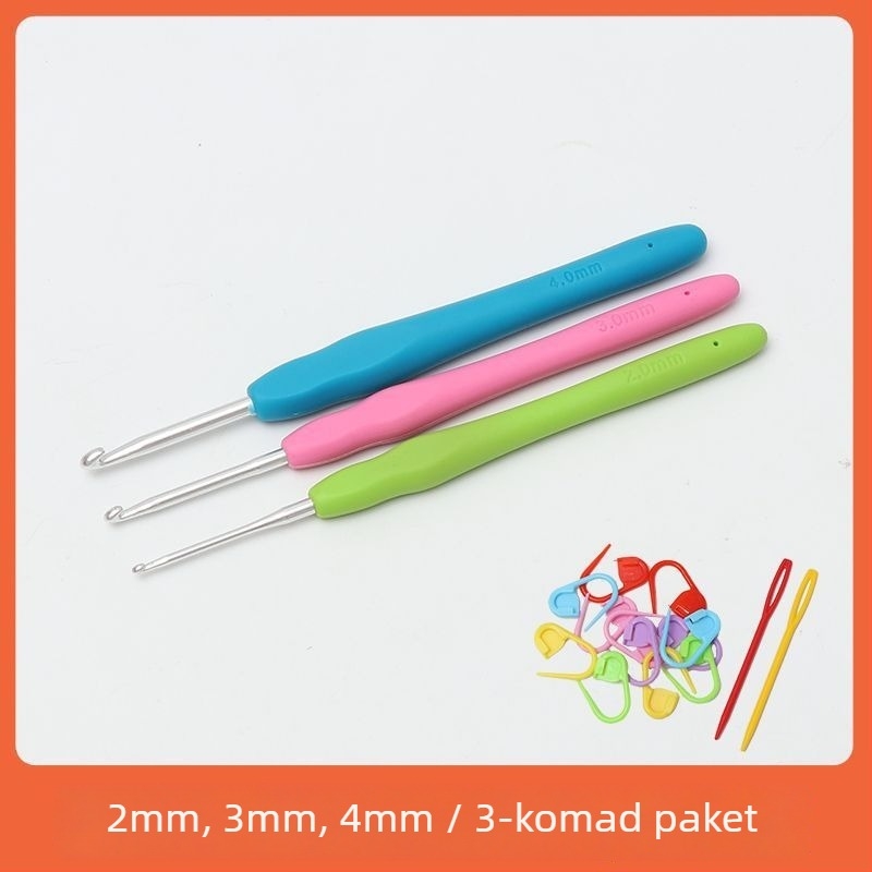 Set kukica za pletenje s mekanim držalom, protuklizni, ručno izrađen, DIY pletenje