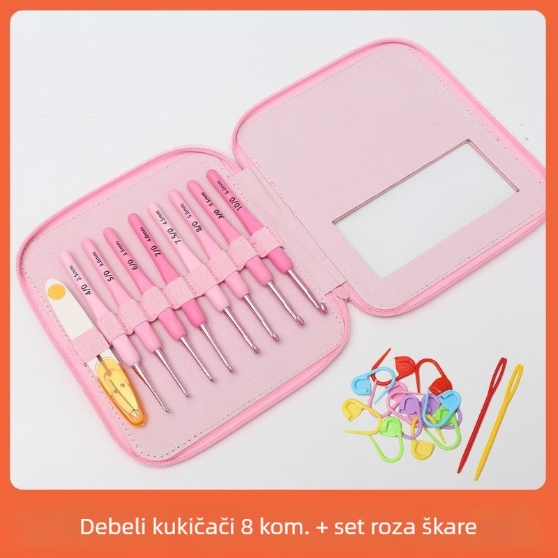 Set kukica za pletenje s mekanim držalom, protuklizni, ručno izrađen, DIY pletenje
