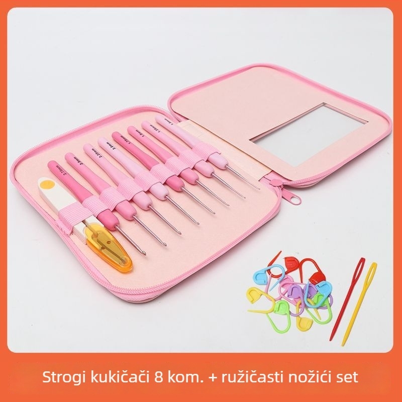 Set kukica za pletenje s mekanim držalom, protuklizni, ručno izrađen, DIY pletenje
