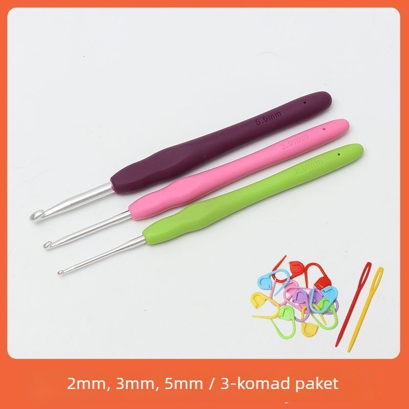 Set kukica za pletenje s mekanim držalom, protuklizni, ručno izrađen, DIY pletenje