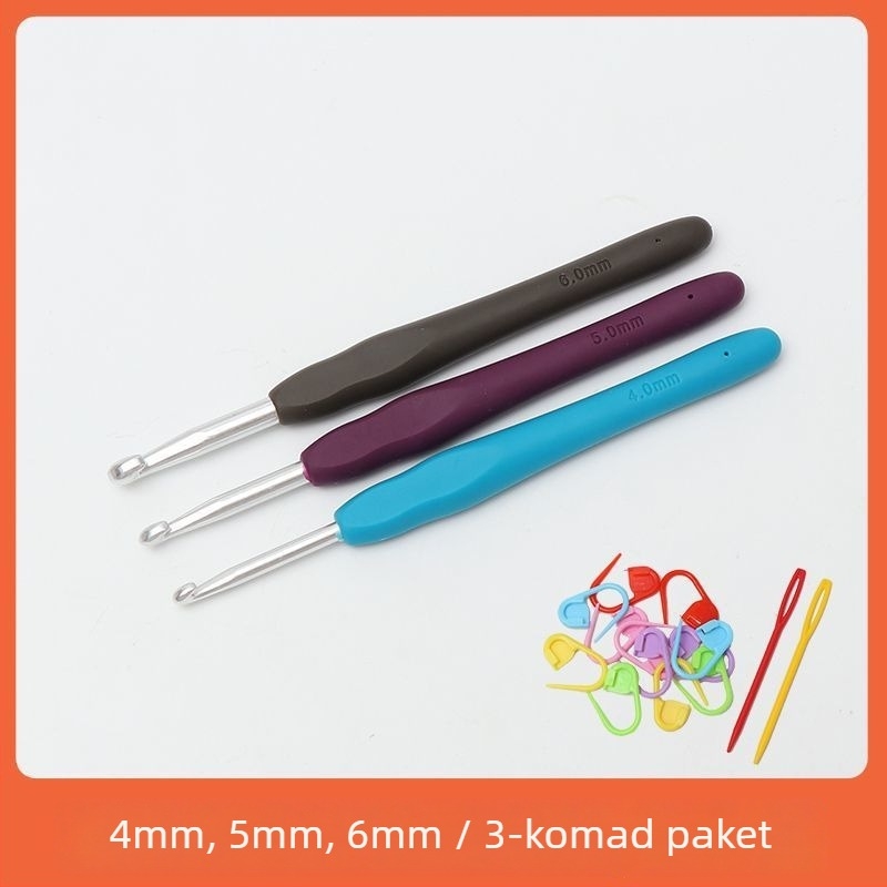 Set kukica za pletenje s mekanim držalom, protuklizni, ručno izrađen, DIY pletenje