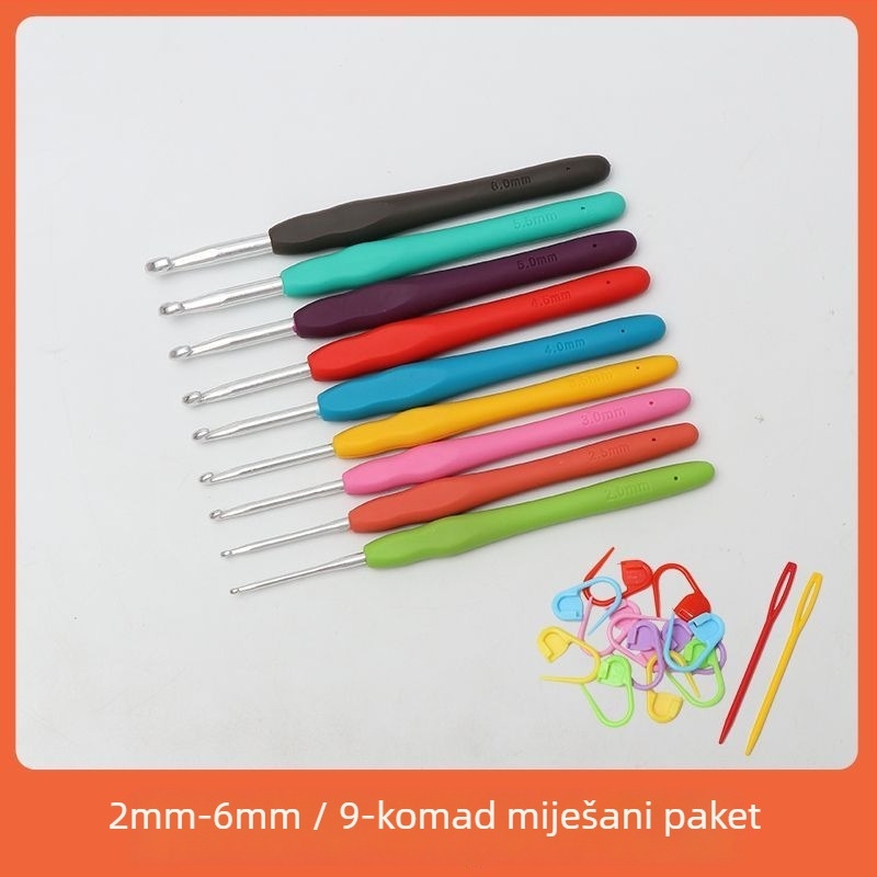 Set kukica za pletenje s mekanim držalom, protuklizni, ručno izrađen, DIY pletenje