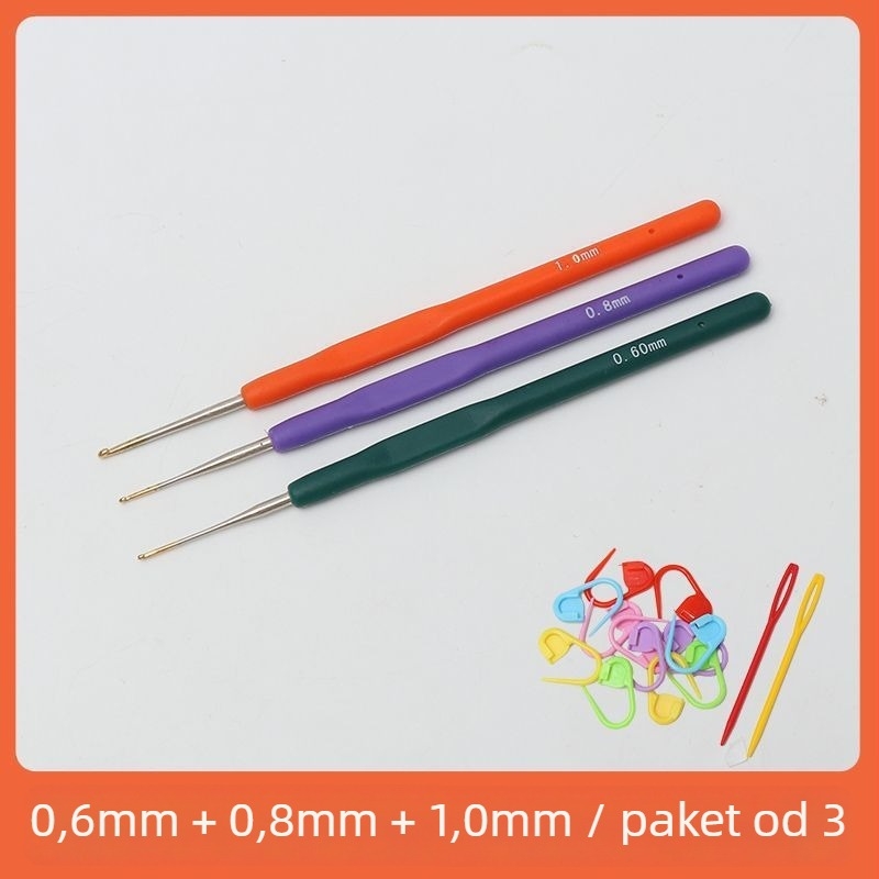 Set kukica za pletenje s mekanim držalom, protuklizni, ručno izrađen, DIY pletenje