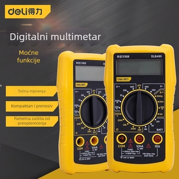 Digitalni multimetar za elektrikare — mjerenje DC napona, kapaciteta i temperatura, visoka preciznost