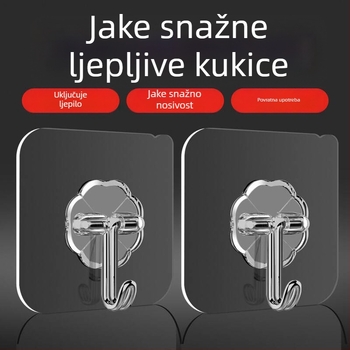 Plastični zidni vješak s višerednim kukicama za kuhinju, bez bušenja, bez tragova instalacije
