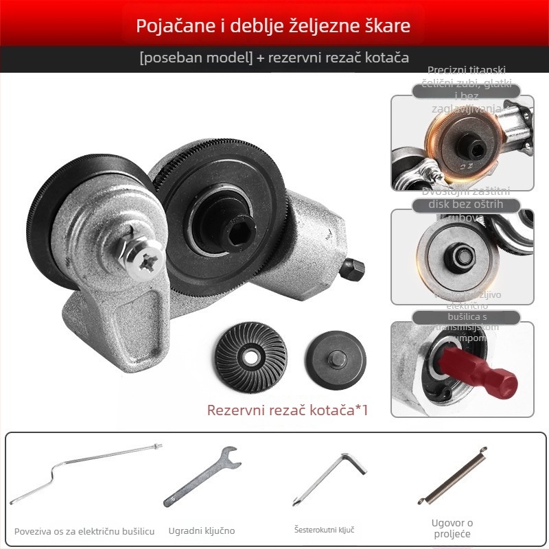 Jinchengtai 220V nastavak za bušilicu s podesivim rezačem ploča za željezne ploče