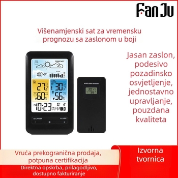 Unutarnji i vanjski mjerni uređaj za temperaturu i vlagu 3395D s vremenskom prognozom, alarmom, bojom zaslona, meteorološka stanica, vječni kalendar, elektronički meteorološki sat