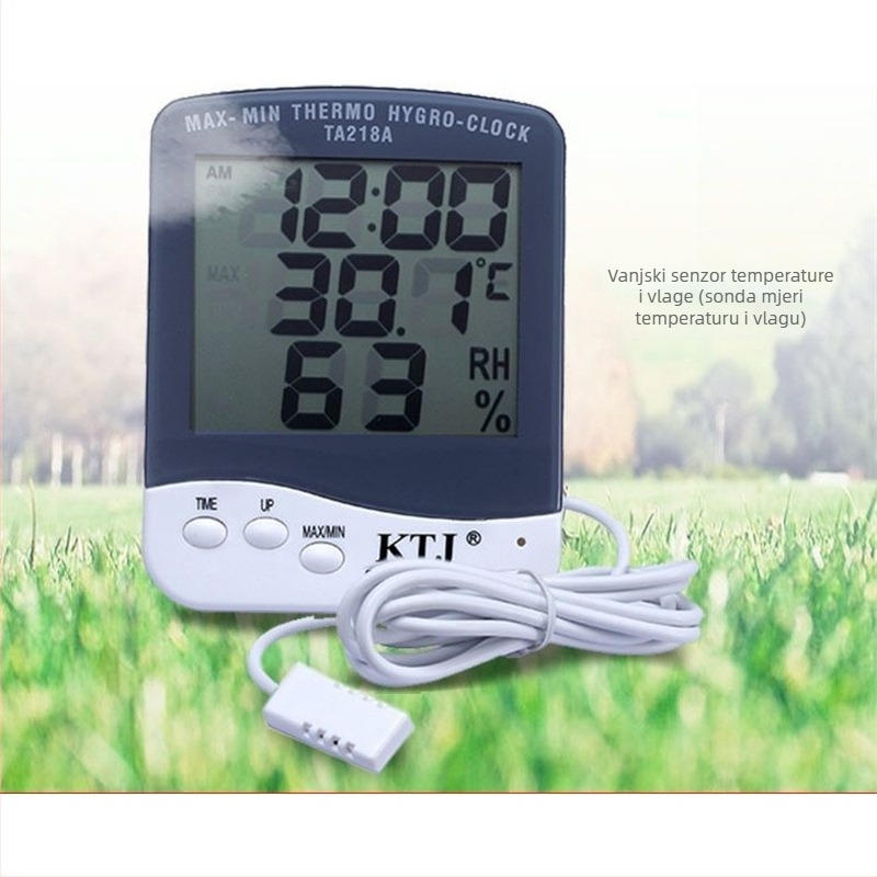 KTJ TA218A digitalni mjerač temperature i vlage, raspon 0–50°C, 10–95% RH, točnost 1.0