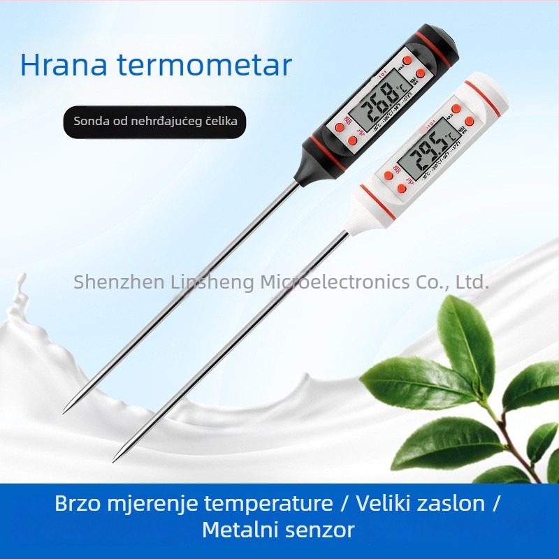 Thermometar-olovka s digitalnim prikazom, mjerenje temperature čvrstih/tekućih tvari, raspon -50°C do 300°C, za hranu
