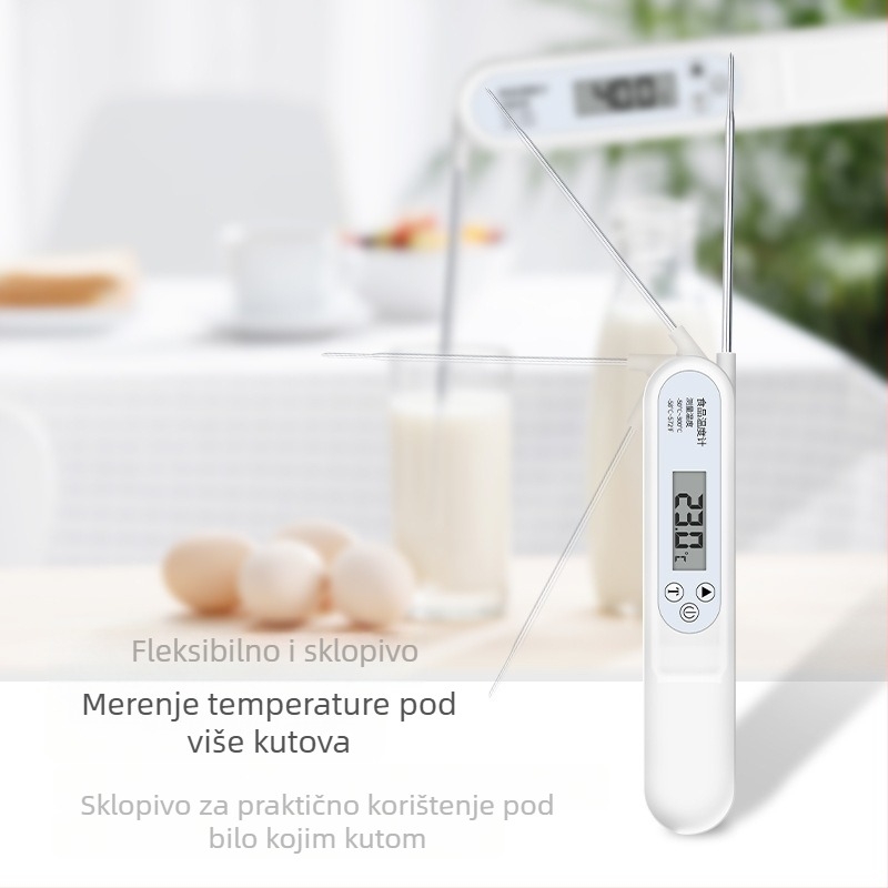 Sklopivi kuhinjski termometar za dječju kupku i kuhinju – mjerenje vode, hrane i ulja; precizna temperatura mlijeka