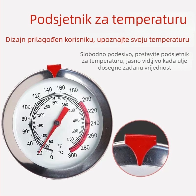 Termometar za hranu i ulje s visokopreciznim senzorom – za prženje, pečenje i mjerenje temperature vode