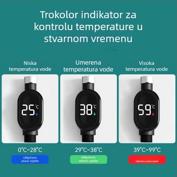 Tuš termometar za vodu s LED zaslonom – Langguan, 4-punktni nacionalni standard, Razlučivost temperature 50