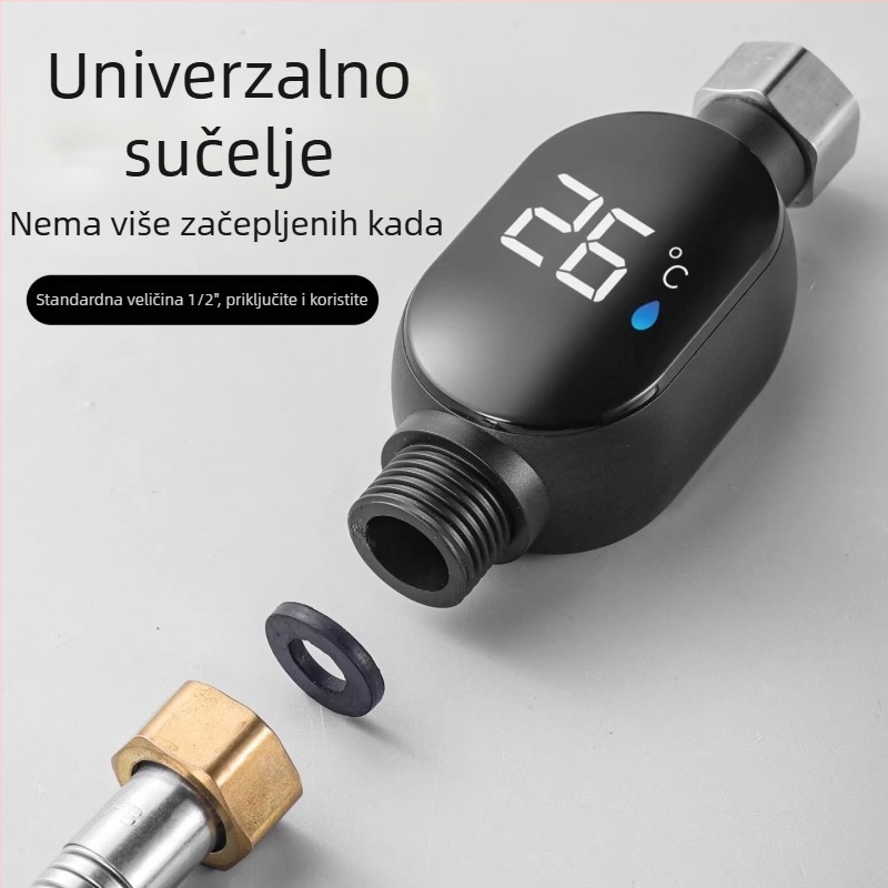 Tuš termometar za vodu s LED zaslonom – Langguan, 4-punktni nacionalni standard, Razlučivost temperature 50