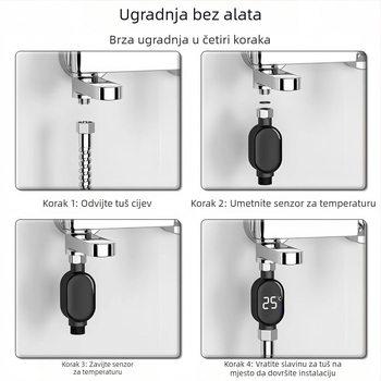 Tuš termometar s LED zaslonom – HD rezolucija, Nacionalni standard, 500 komada u kutiji