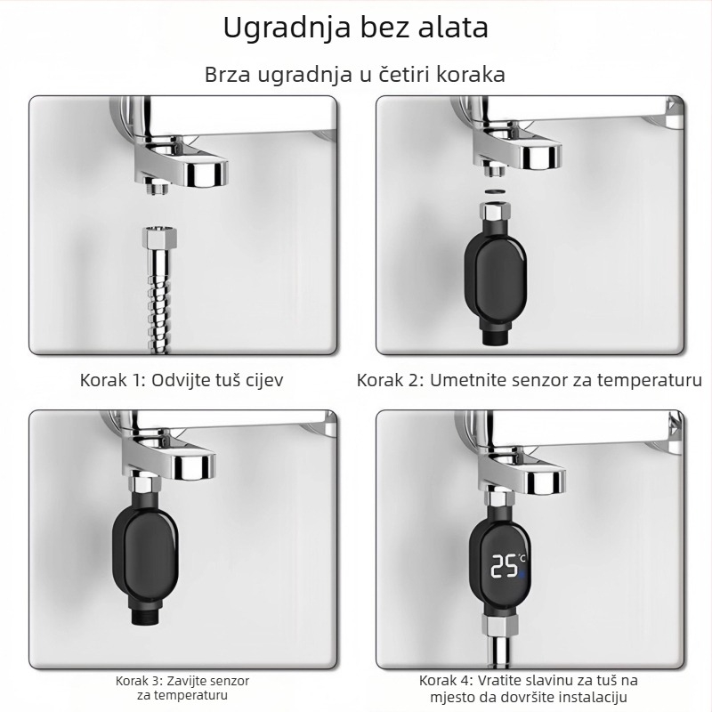 Tuš termometar s LED zaslonom – HD rezolucija, Nacionalni standard, 500 komada u kutiji
