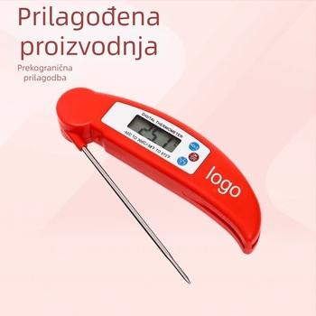 Sklopni termometar za hranu s prašinom od prašine, za roštilj, kuhinju, pečenje, ulje i vodu – rezolucija 0,1°C