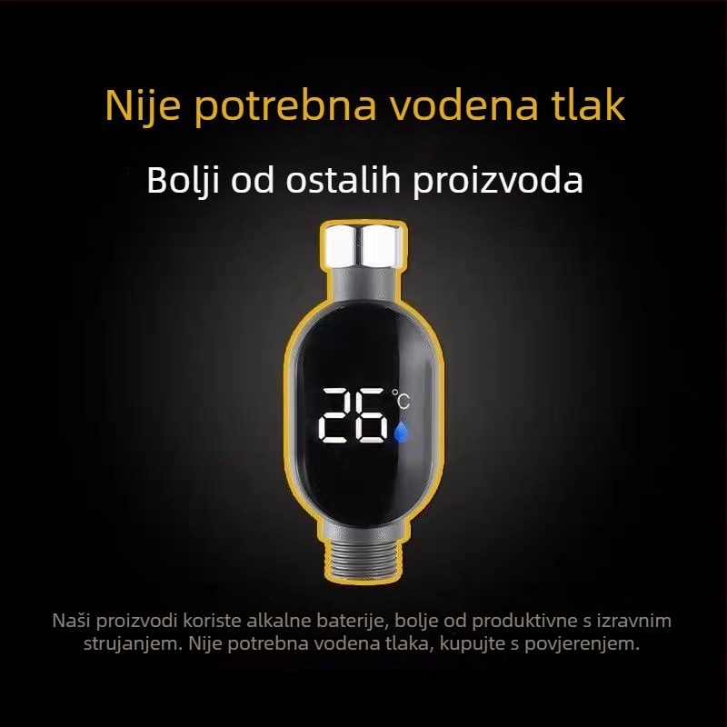 Tuš termometar s LED zaslonom, pametnim dodirnim zaslonom, mjerenje temperature, 4-pinsko sučelje