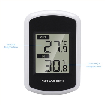 SOVANCI Bežični unutarnji-vanjski termometar, model XHX-FT004-B, rezolucija 0,1°C, prilagodljivo obrađivanje