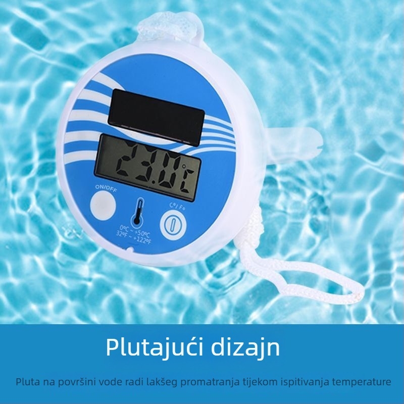 Solarni plivajući termometar za bazene i spa, digitalni prikaz temperature vode, termometar za kupanje djeteta
