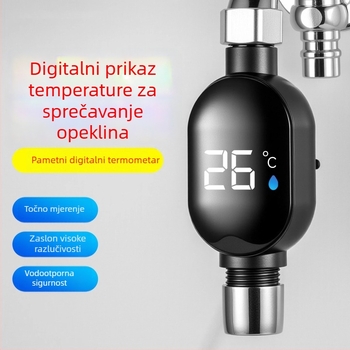 LED termometar za tuš s pametnim dodirnim zaslonom, mjerenje temperature tijekom tuširanja, digitalni prikaz