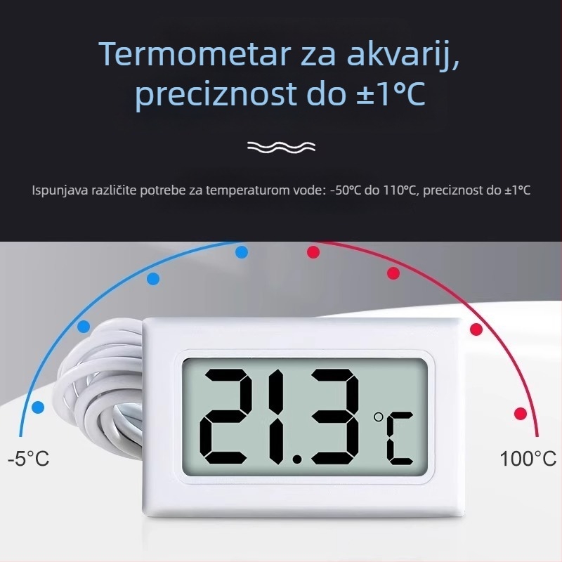 Digitalni termometar sa sondom, visoko precizan elektronički senzor temperature za akvarije i hladnjake