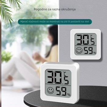 Unutarnji visoko precizan elektronički zidni termometar i higrometar za dječju sobu i hladnjak, mjerenje temperature i vlage.