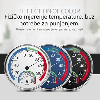 Digitalni higrometar za unutarnju upotrebu, zidni nosač, s točnim digitalnim zaslonom; razlučivost temperature: standardna