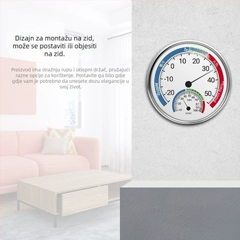 Digitalni higrometar za unutarnju upotrebu, zidni nosač, s točnim digitalnim zaslonom; razlučivost temperature: standardna